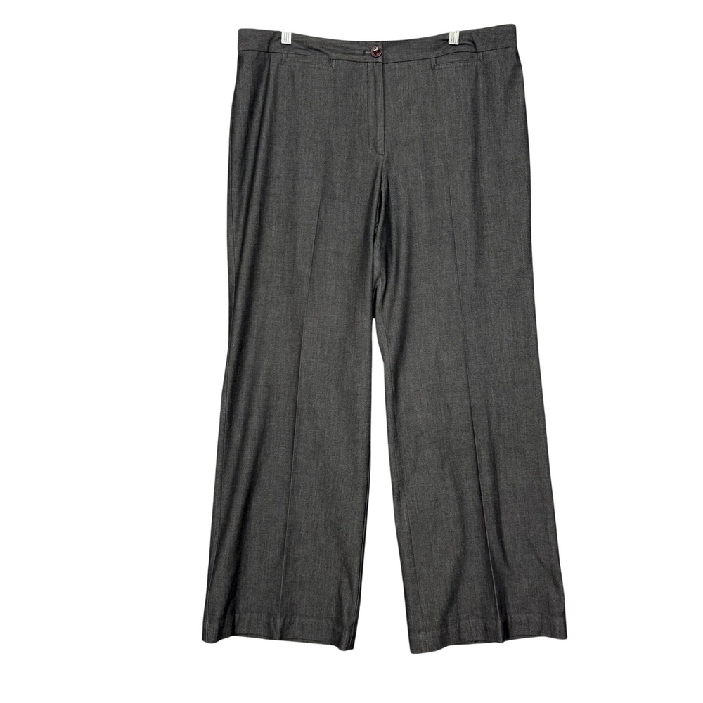J Jill Wide Leg Trousers Women 18 Charcoal Gray Stretch Career Dress Pants‎
